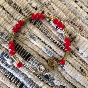 ALEX AND ANI beaded red and gold bangle